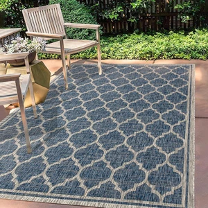 Eyely Moroccan Trellis Weave Area Rug 3X5 Navy/Gray, Indoor Outdoor Rug Eyely Moroccan Trellis Weave Area Rug 3X5 Navy/Gray, Indoor Outdoor Rug