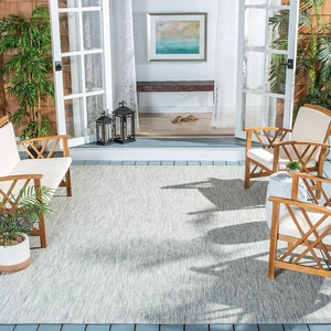 SAFAVIEH Washable Rug Outdoor Courtyard Collection - 7'10" Square, Grey, Non-Shedding & Easy Cleaning, Ideal for Patio, Backyard, Mudroom (CY8522-36811) SAFAVIEH Washable Rug Outdoor Courtyard Collection - 7'10" Square, Grey, Non-Shedding & Easy Cleaning, Ideal for Patio, Backyard, Mudroom (CY8522-36811)