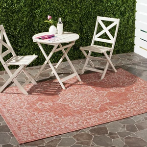 SAFAVIEH Washable Rug Outdoor Courtyard Collection - 5'3" x 7'7", Terracotta & Beige, Non-Shedding & Easy Cleaning, Ideal for Patio, Backyard, Mudroom (CY8481-36521) SAFAVIEH Washable Rug Outdoor Courtyard Collection - 5'3" x 7'7", Terracotta & Beige, Non-Shedding & Easy Cleaning, Ideal for Patio, Backyard, Mudroom (CY8481-36521)