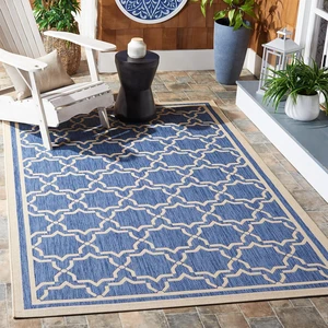 SAFAVIEH Washable Rug Outdoor Courtyard Collection - 2'7" x 5', Blue & Beige, Non-Shedding & Easy Cleaning, Ideal for Patio, Backyard, Mudroom (CY6916-243) SAFAVIEH Washable Rug Outdoor Courtyard Collection - 2'7" x 5', Blue & Beige, Non-Shedding & Easy Cleaning, Ideal for Patio, Backyard, Mudroom (CY6916-243)