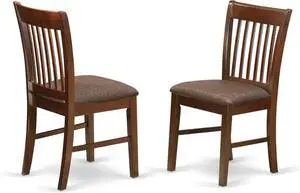 East West Furniture NFC-MAH-C Norfolk Dinette Chairs - Linen Fabric Upholstered Wooden Chairs, Set of 2, Mahogany East West Furniture NFC-MAH-C Norfolk Dinette Chairs - Linen Fabric Upholstered Wooden Chairs, Set of 2, Mahogany