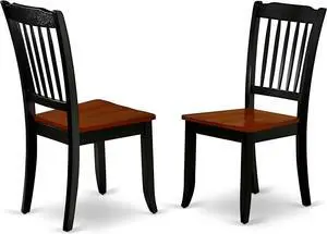 East West Furniture DAC-BCH-W Danbury Dining Room Chairs - Slat Back Solid Wood Seat Chairs, Set of 2, Black & Cherry East West Furniture DAC-BCH-W Danbury Dining Room Chairs - Slat Back Solid Wood Seat Chairs, Set of 2, Black & Cherry
