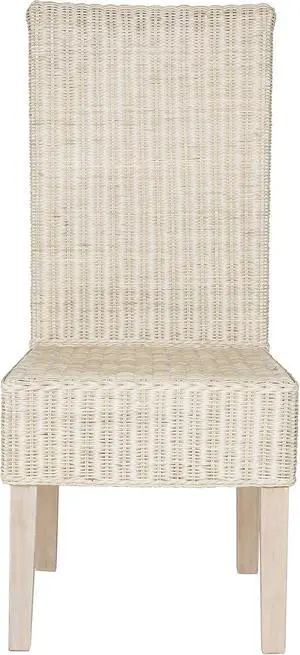 SAFAVIEH Furniture - Arjun Wicker Dining Chair Set of 2 - White Washed - Rattan - Coastal Woven Design - Ideal for Dining Room, Kitchen, 17.7" Seat Height (SEA8013D-SET2) SAFAVIEH Furniture - Arjun Wicker Dining Chair Set of 2 - White Washed - Rattan - Coastal Woven Design - Ideal for Dining Room, Kitchen, 17.7" Seat Height (SEA8013D-SET2)