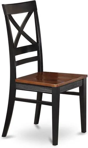 East West Furniture QUC-BLK-W Quincy Kitchen Dining Chairs - Cross Back Wooden Seat Chairs, Set of 2, Black & Cherry East West Furniture QUC-BLK-W Quincy Kitchen Dining Chairs - Cross Back Wooden Seat Chairs, Set of 2, Black & Cherry