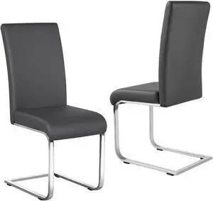 Yaheetech Upholstered Dining Side Chairs Set of 2 High Back Gray Yaheetech Upholstered Dining Side Chairs Set of 2 High Back Gray