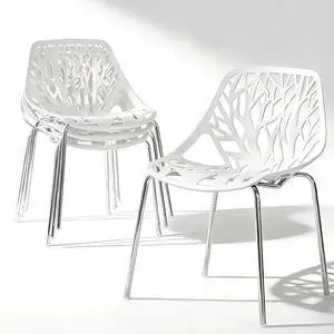 Karl home Stackable Dining Chairs Set of 4, 3-Step Assembly, 350LBS, White Karl home Stackable Dining Chairs Set of 4, 3-Step Assembly, 350LBS, White