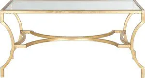 SAFAVIEH Home Collection Alphonse Gold Leaf Curved Leg Coffee Table with Tempered Glass Top, Sculptural Glam Living Room Accent (FOX2541A) SAFAVIEH Home Collection Alphonse Gold Leaf Curved Leg Coffee Table with Tempered Glass Top, Sculptural Glam Living Room Accent (FOX2541A)