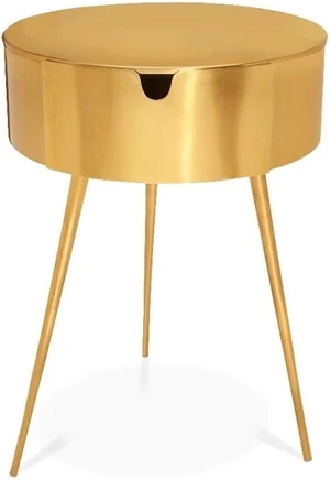Meridian Furniture Bali Collection Modern | Contemporary Durable Metal Side Table/Nightstand, 16" W x 16" D x 23" H, Gold Meridian Furniture Bali Collection Modern | Contemporary Durable Metal Side Table/Nightstand, 16" W x 16" D x 23" H, Gold