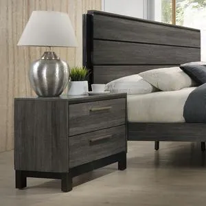 Roundhill Furniture Loana Wood 2-Drawer Nightstand, Antique Grey Roundhill Furniture Loana Wood 2-Drawer Nightstand, Antique Grey