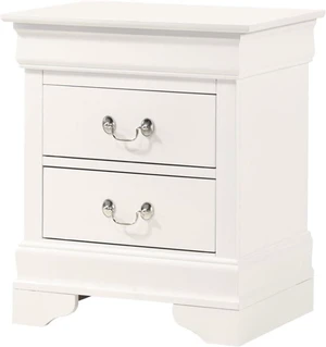 Glory Furniture Louis Phillipe 2 Drawer Nightstand in White Glory Furniture Louis Phillipe 2 Drawer Nightstand in White