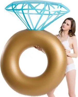 Jasonwell Inflatable Diamond Ring Pool Float - Engagement Ring Bachelorette Party Float Stagette Decorations Swimming Tube Floaty Outdoor Water Lounge Floats for Adults Jasonwell Inflatable Diamond Ring Pool Float - Engagement Ring Bachelorette Party Float Stagette Decorations Swimming Tube Floaty Outdoor Water Lounge Floats for Adults