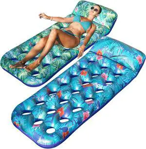 FindUWill Inflatable Pool Floats Adult, Large Pool Float Raft with Headrest for Adults, Tanning Pool Lounger Cooling Pool Floaties for Vacation FindUWill Inflatable Pool Floats Adult, Large Pool Float Raft with Headrest for Adults, Tanning Pool Lounger Cooling Pool Floaties for Vacation