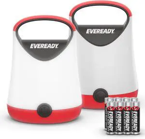 Eveready LED Camping Lantern X-250 (2-Pack), Super Bright Tent Lights, Rugged Water Resistant LED Lanterns, 100 Hour Run-time (Batteries Included), Red and Black Eveready LED Camping Lantern X-250 (2-Pack), Super Bright Tent Lights, Rugged Water Resistant LED Lanterns, 100 Hour Run-time (Batteries Included), Red and Black