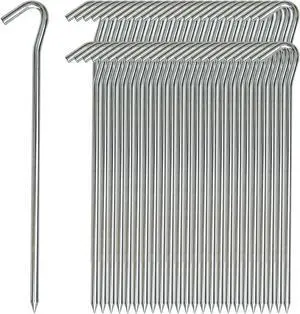 AAGUT Metal Tent Stakes Heavy Duty 9 Inch, Anti-Rust Yard Pegs for Camping AAGUT Metal Tent Stakes Heavy Duty 9 Inch, Anti-Rust Yard Pegs for Camping
