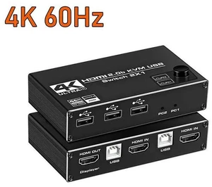 HDMI 2.1 KVM Switch 4K 120Hz HDMI USB KVM Switch Dual Port USB HDMI 2.1 Switcher 2X1 4K 60Hz 8K 60Hz(check remarks)
(4K 60Hz No Hotkey) HDMI 2.1 KVM Switch 4K 120Hz HDMI USB KVM Switch Dual Port USB HDMI 2.1 Switcher 2X1 4K 60Hz 8K 60Hz(check remarks)
(4K 60Hz No Hotkey)