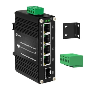 Throncom Industrial Gigabit 4 Ports PoE Ethernet Switch PoE+ Fiber Switch with 100/1000M Adaptive SFP Slot Din Rail Unmanaged 10/100/1000Mbps Network Switch IEEE802.3af/at 30W/Port Max 120W 12-48V DC Throncom Industrial Gigabit 4 Ports PoE Ethernet Switch PoE+ Fiber Switch with 100/1000M Adaptive SFP Slot Din Rail Unmanaged 10/100/1000Mbps Network Switch IEEE802.3af/at 30W/Port Max 120W 12-48V DC