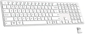 TIETI 2.4G Wireless Bluetooth Keyboard Rechargeable, Stainless Steel Ultra Slim Full Size Keyboard with Numeric Keypad Low Profile Silent Cordless Keyboards for Computer/Mac/Windows TIETI 2.4G Wireless Bluetooth Keyboard Rechargeable, Stainless Steel Ultra Slim Full Size Keyboard with Numeric Keypad Low Profile Silent Cordless Keyboards for Computer/Mac/Windows