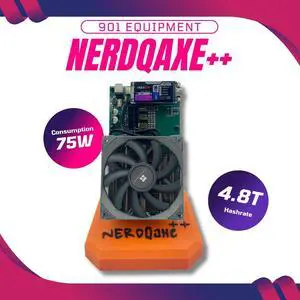 NerdMiner NerdQaxe++ Bitcoin Miner | BM1370 Chip | 4.8TH/s Hashrate | 76W Low Power Consumption | 40dB Quiet | WiFi Wireless Connection | Portable Mini Design