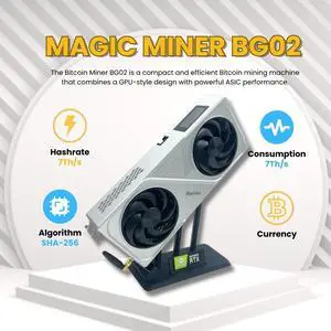 Magic Miner BG02 Bitcoin Miner  7.0 TH/s Hashrate, Only 170W! PCIe Plug & Play  Mine BTC/BCH Effortlessly!  Limited Stock!