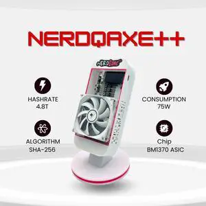 NerdMiner Bitaxe NerdQaxe++ 4.8TH/s Solo BTC Miner with BM1370 Chip