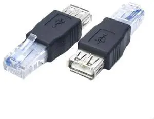 2pcs Ethernet to USB Adapter USB A Female To 8P8C RJ45 Male Connector Ethernet Adapter For Highly Speed Networking