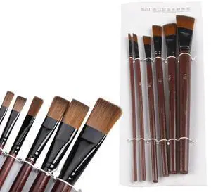 6Pcs Nylon Acrylic Oil Paint Gouache Brushes For Artist Supplies Watercolor Set