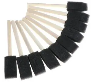 10Pcs Sponge Brush Wooden Handle Watercolor Oil Stain Art Craft Painting Drawing