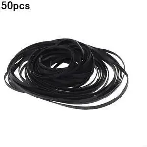 50Pcs Universal Assorted Common Flat Rubber Belt Mix Cassette Tape Machine Belt for Recorders Walkman DVD Drives