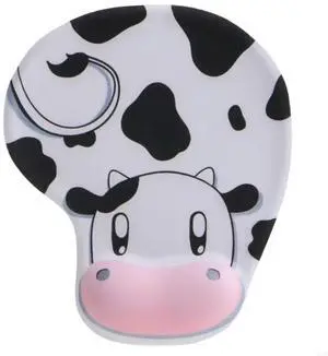 Supportive Gel Wrist Rest Mouse Pad Featuring Cow Pattern Mousepad Easy Glides