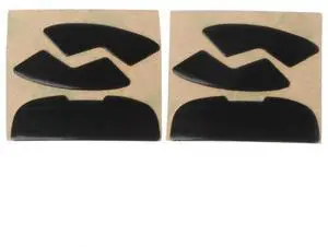 2 Sets Mouse Feet Pads Skates for G300 G300S Wireless Mouse Sticker Rounded Curved Edges Black