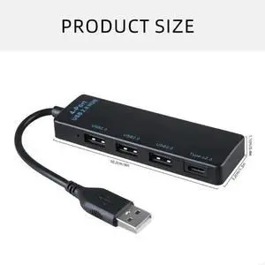 USB Hub with 4 Port Including 1 USB C and 3 USB2.0 Compatibles For Desktops Televisions Laptops to Mouse Keyboard
