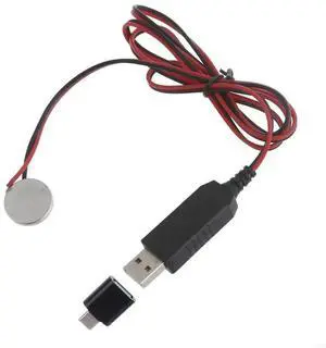 USB 5V2A Input Charging Cable Cord for CR2032 3V Output Batteries Powered Device Universal Portable with Adapter