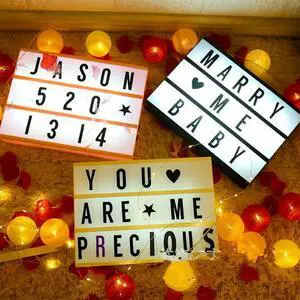 65.4x35mm Cinematic Lightbox Replacement Letters & Numbers Signs for A4 Light Up WXTB