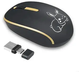 2.4G Wireless Mouse for Laptop Ergonomic Computer Mouse with USB Receiver Type-C Adapter 1200DPI Cordless Wireless Mice