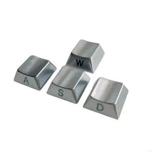Zinc Alloy WASD Keycaps 4PCS Metal Keycap Side Engraving For Mechanical Keyboard Keycaps for Gamers and Typists