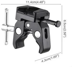 Heavy Duty V Clamp Claw Clamp with Adjustable Pincer for Secure Mounting on Tripods and Tables
