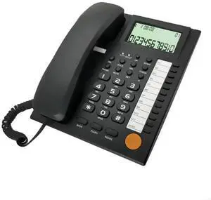 Big Button Telephone for Eldly Crystal Landline Trade Call Desk Display Caller Corded Telephone for Home Office Hotel