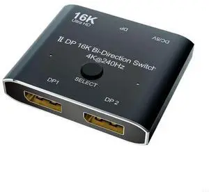2x1 DisplayPort Video Switcher with 16K Highly 4K@240Hz Rapid