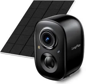 LongPlus Solar Security Cameras Wireless Outdoor Camera Wireless Camera for Home Security, Battery Powered WiFi Cameras with AI Motion Detection, 2-Way Talk, Cloud/SD Storage