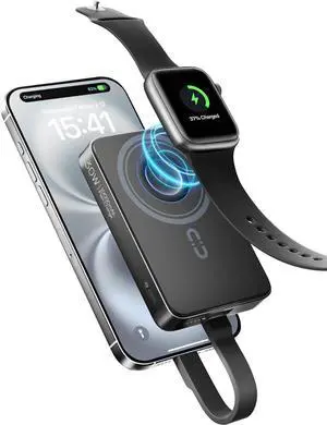 ROMOSS MagSafe Portable Charger, 10000mAh Magnetic Power Bank with 30W USB-C Fast Charging & 15W Wireless Charging, Travel Backup Battery Pack for Apple Watch, AirPods, iPhone 16/15/14/13/12 Series