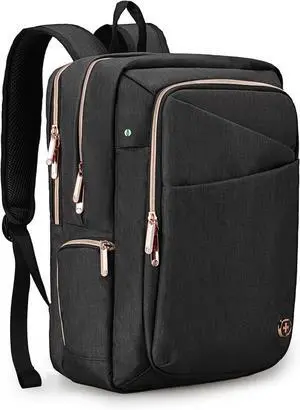 Swissdigital Design Business Laptop Backpack For Women,With USB Charging Port Computer Work Backpack,Fits 15.6 Inch Laptop Travel Casual Backpack,Black | KATY ROSE