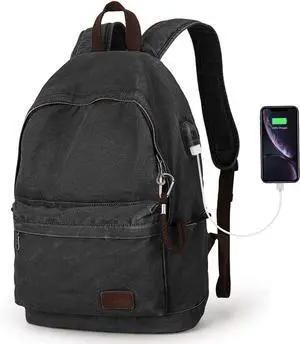 Canvas Backpack Lightweight Travel Daypack For Students and Adults Rucksack Laptop Backpack One_Size