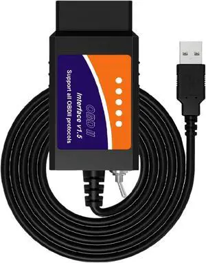 ELM327 OBD2 USB Adapter for Windows, ELMconfig Scanner with MS CAN/HS CAN Switch for Scan F150 F250 Car and Light Truck Check Engine Light, Diagnosis on Windows with V1.5 Chip