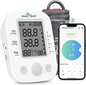 Easy@Home Digital Blood Pressure Monitor Upper Arm with Pulse Rate Indicator, Accurate Automatic BP Machine with with Free App MyHeartPal, Not Bluetooth Enabled, 2 User Individual Memory, EBP-020