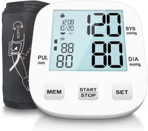 Blood Pressure Monitor-HOLFENRY Blood Pressure Monitors for Home use, Accurate Upper Arm Automatic Digital BP Machine with 9-17inches Blood Pressure Cuff and AAA Batteries