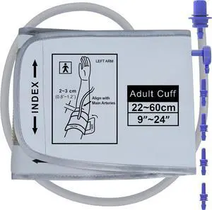 XXL Blood Pressure Cuff 9-24 (22-60CM) Compatible with All Automatic Blood Pressure Monitors, Extra Large BP Replacement Cuff for Big Arms - Includes 6 Connectors