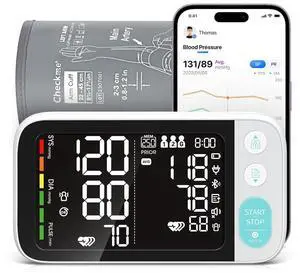 Checkme Blutooth Blood Pressure Monitors for Home Use, Blood Pressure Machine with Dual-Display, Extra-Large Adult Cuff, 500 Readings, Voice Broadcast - Automatic BP Monitor with Bluetooth