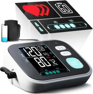 Greater Goods Premium Digital Bluetooth Blood Pressure Monitor for Home Use, Multicolor Large Screen, Black