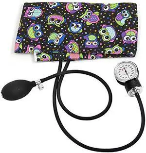 Prestige Medical Premium Adult Aneroid Sphymomanometer In Box Packaging, Party Owls Black