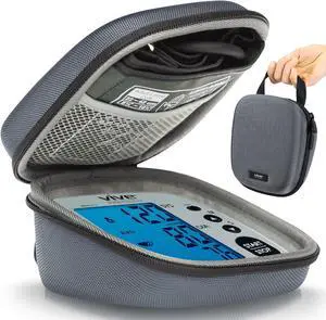Blood Pressure Monitor Case - Hard Carrying Medical Travel Storage Bag - Universally Compatible Portable BPM Cuff, Health Accessories Pouch Replacement with Carrying Strap - Shockproof
